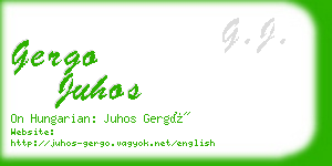 gergo juhos business card